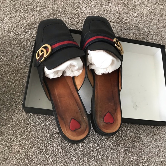 Gucci leather slippers black, 40.5, authentic - Picture 2 of 11